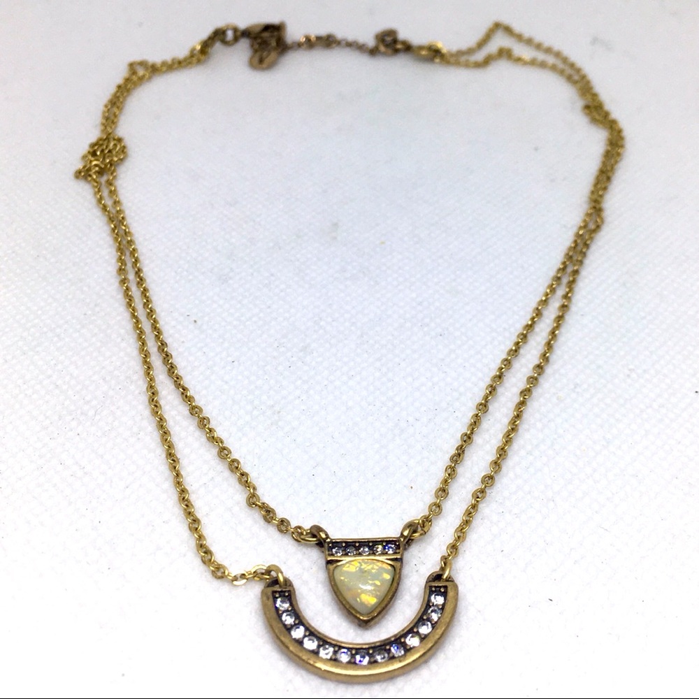 CTI, MOP And Crystal Multi Strand Necklace
